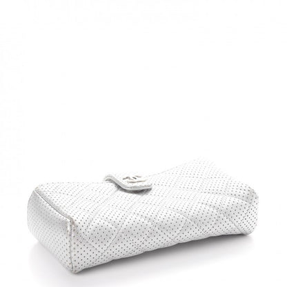 Chanel Perforated Lambskin Quilted Mini Phone Holder Clutch Silver 4 of 14