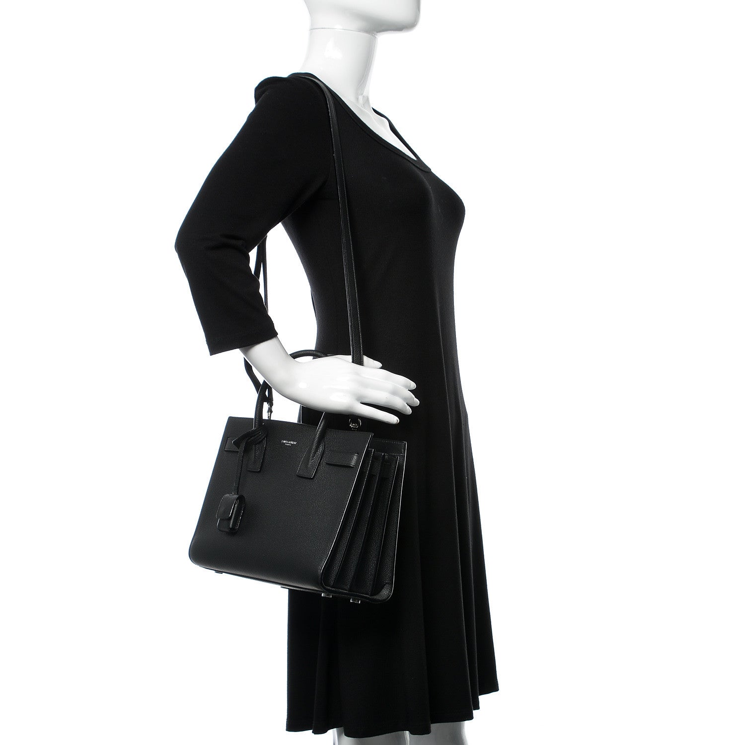 Saint Laurent Grained Calfskin Baby Sac De Jour Black 2 of 11