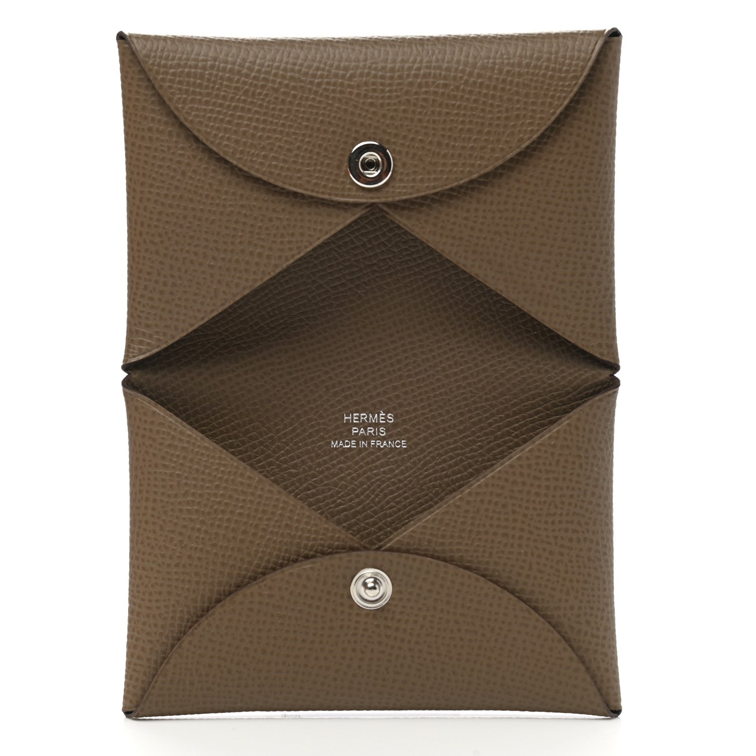 Hermes Epsom Calvi Card Case Etoupe 5 of 7