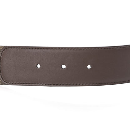 Gucci GG Supreme Monogram Matte Plutone Calfskin Double G 40mm Belt 90 36 Beige Ebony New Acero 4 of 5