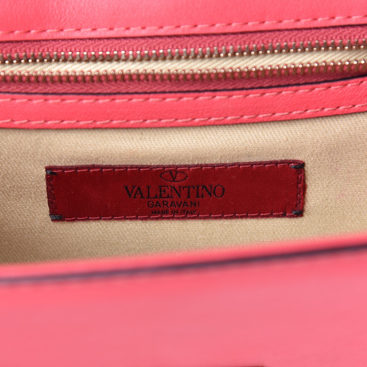 Vitello Small Glam Lock Rockstud Flap Deep Rose