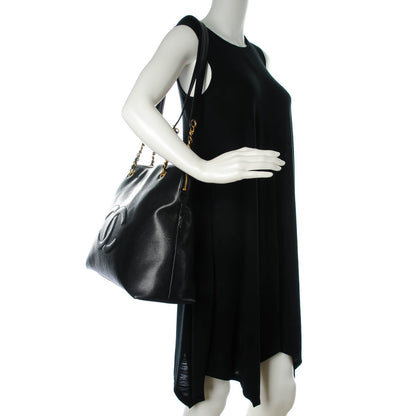 Chanel Caviar Large CC Shoulder Bag Black 2 of 7