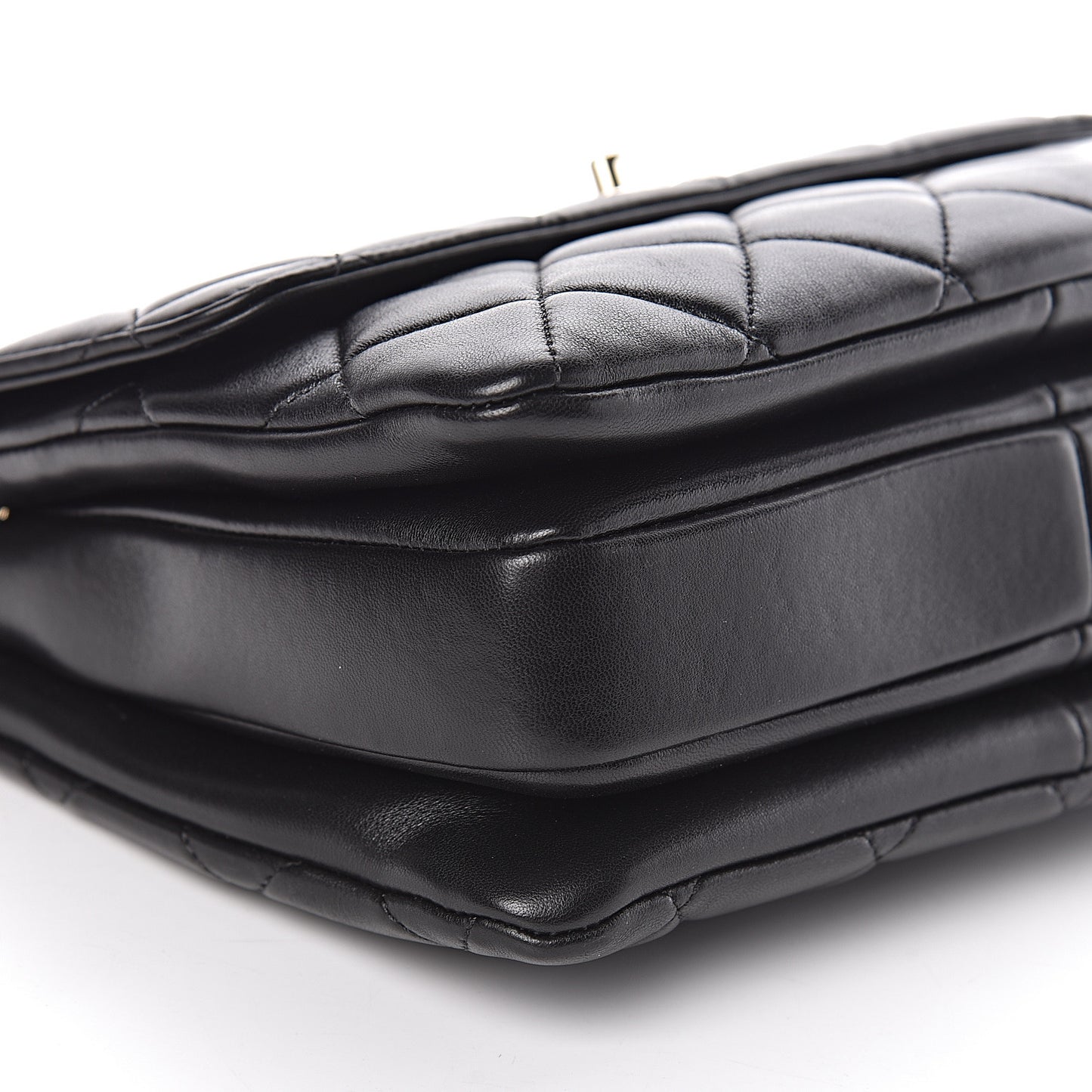 Lambskin Quilted Small Trendy CC Dual Handle Flap Bag Black