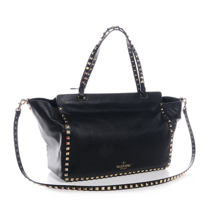 Valentino Garavani Vitello Medium Rockstud Tote Black 3 of 7