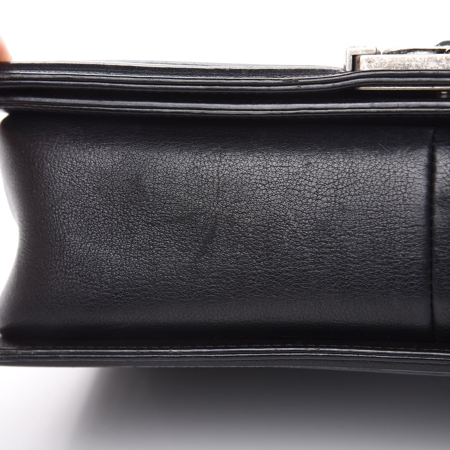 Calfskin Quilted Double Stitch New Medium Boy Flap Black