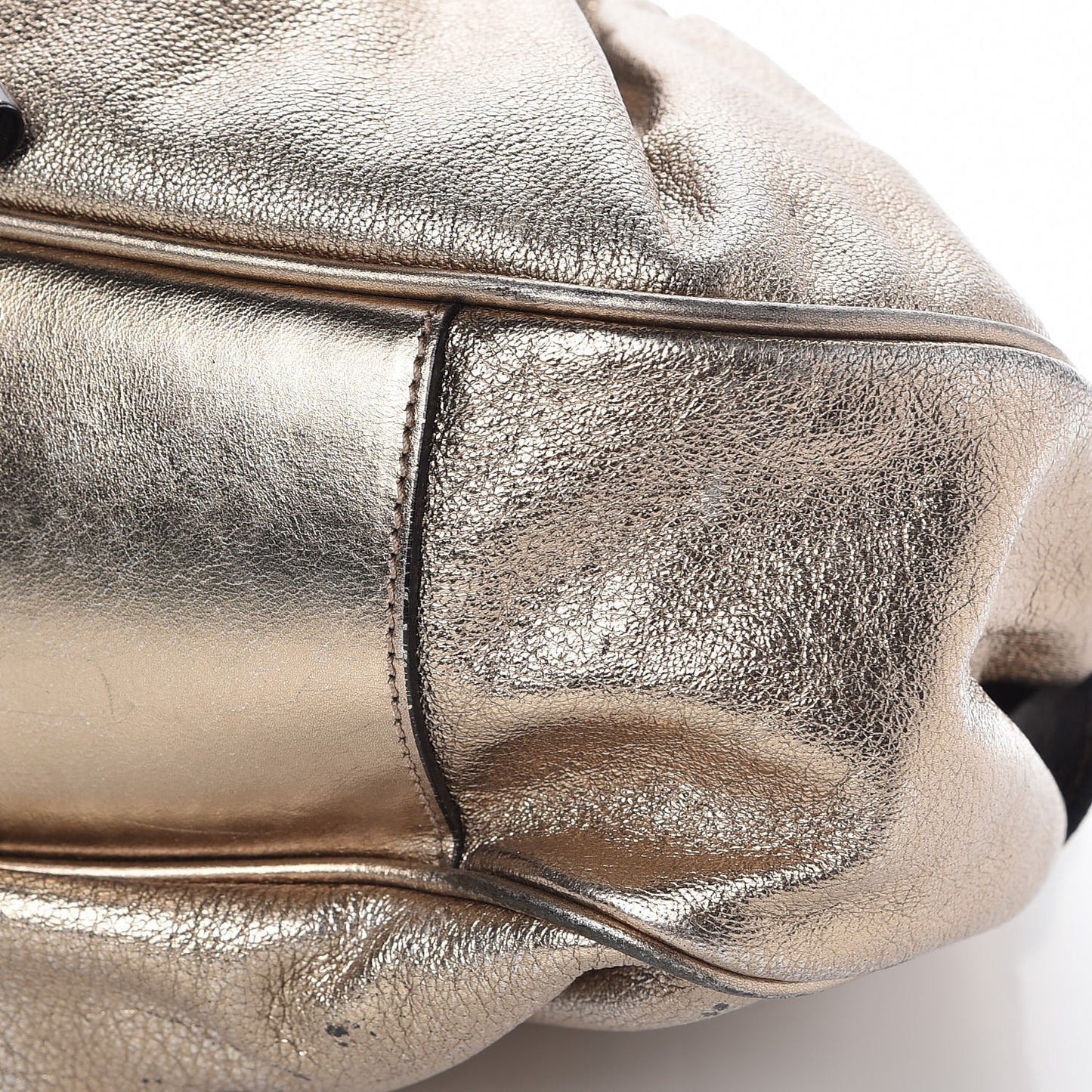Metallic Calfskin Warrior Hobo Gold