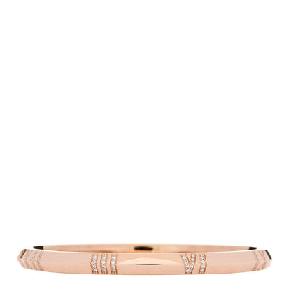 Tiffany 18K Rose Gold Diamond Atlas Closed Narrow Hinged Bangle Bracelet 2 of 4