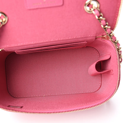 Chanel Caviar Quilted Small Vanity Case With Chain Pink 5 of 10