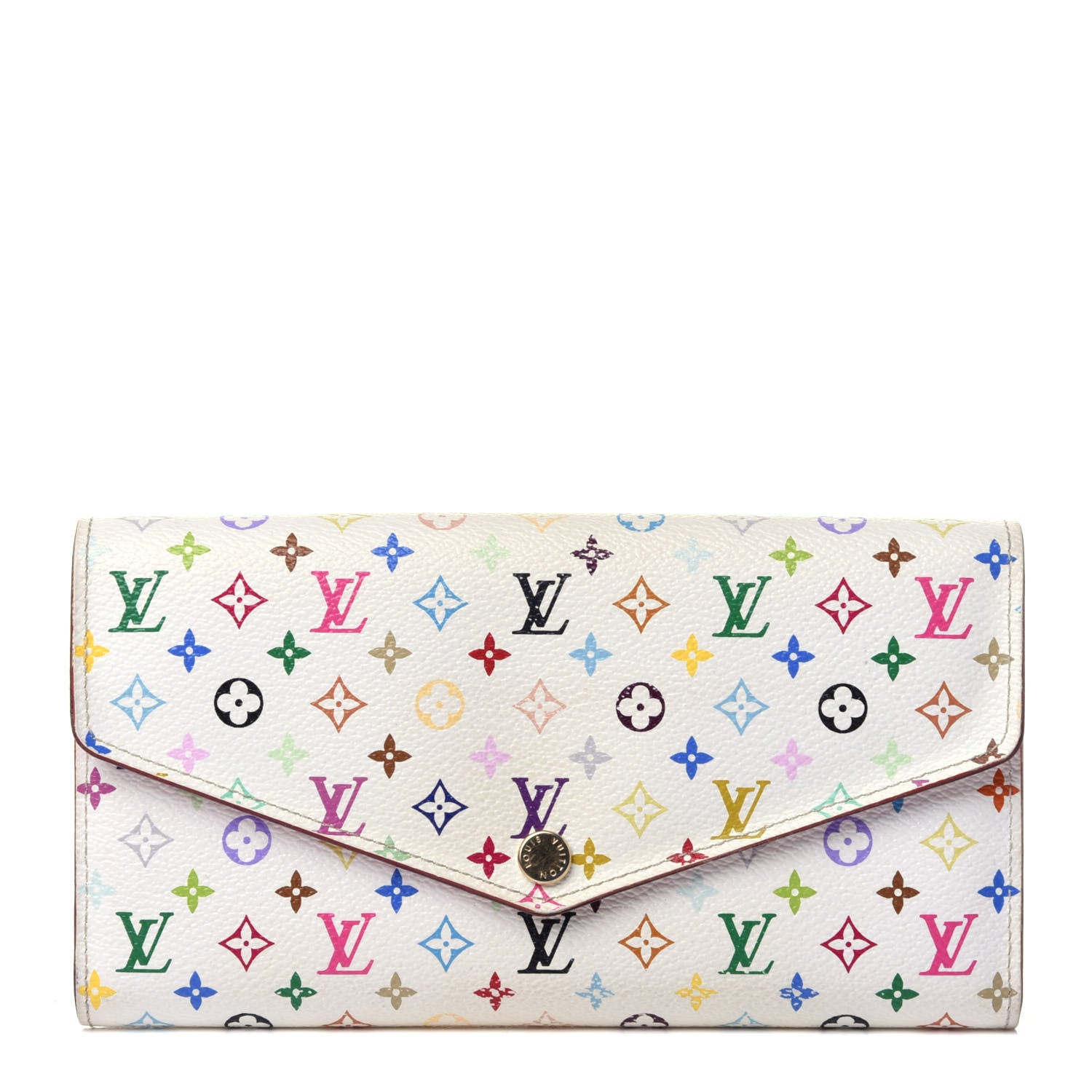 Louis Vuitton Monogram Multicolor Sarah Wallet NM White Litchi 1 of 13