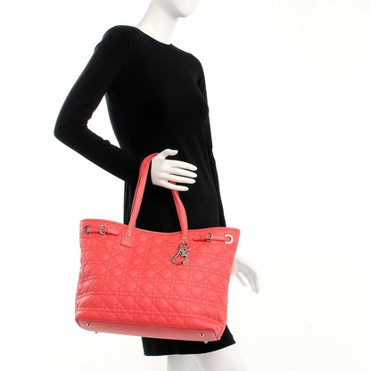 Christian Dior Canvas Cannage Medium Panarea Tote Coral 2 of 9