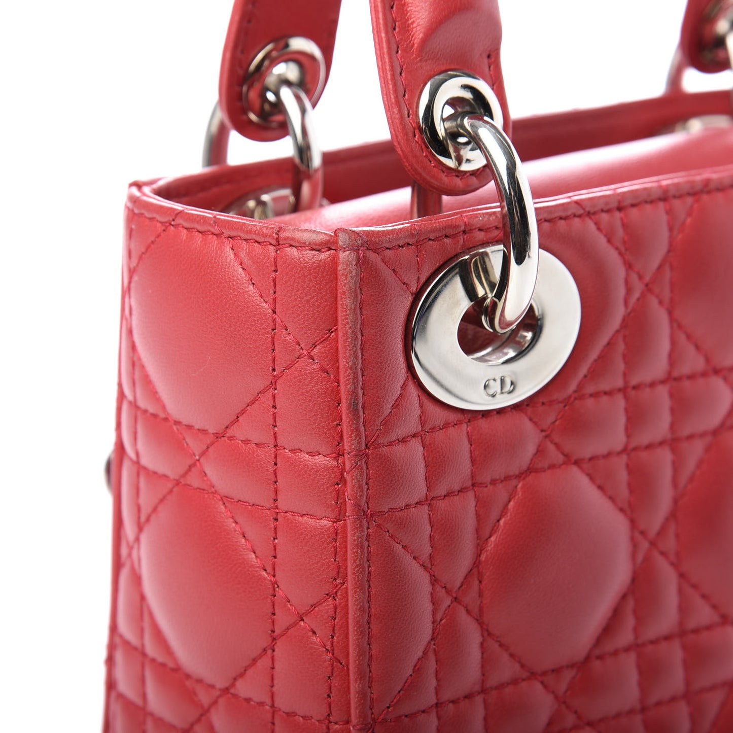 Lambskin Cannage Mini Lady Dior Red