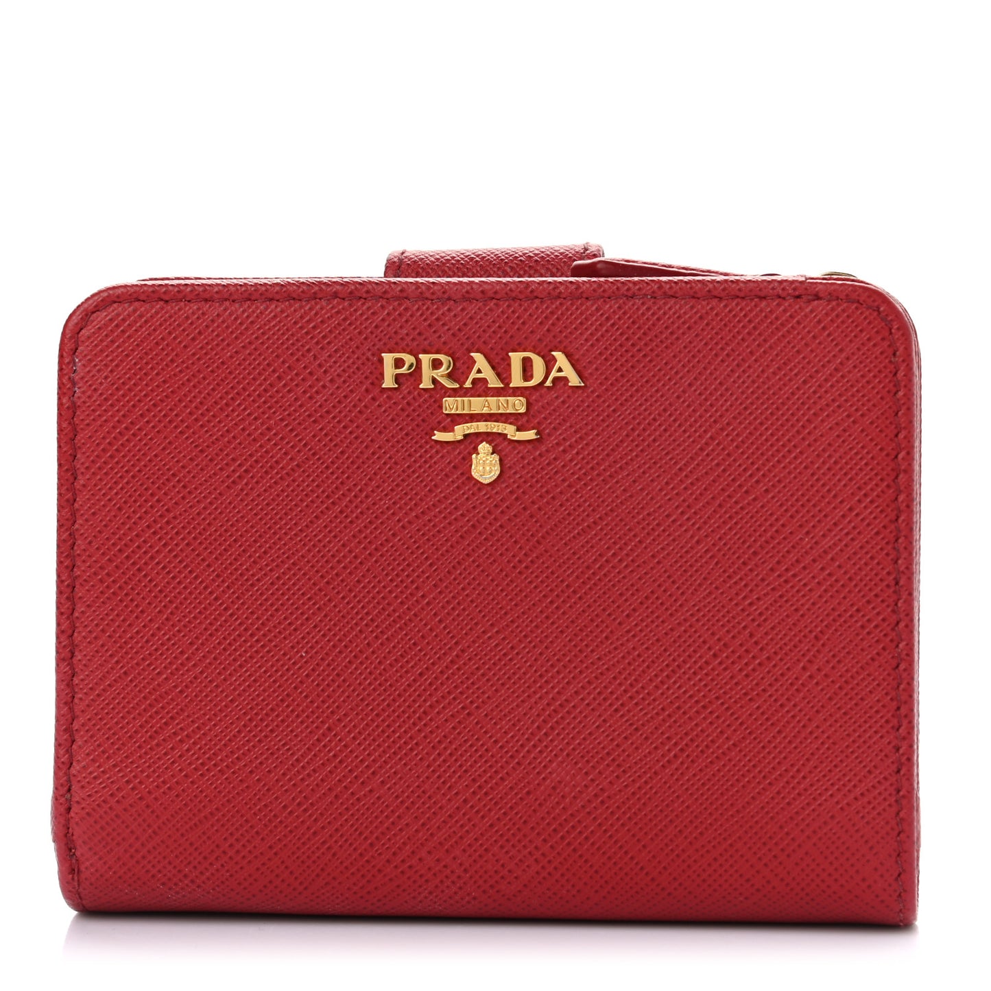 Saffiano Metal Compact Wallet Fuoco