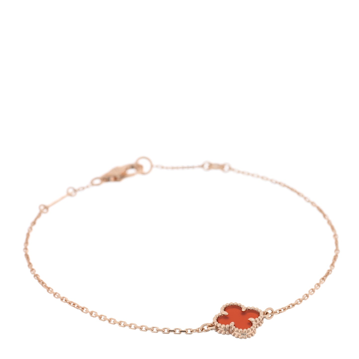 18K Rose Gold Carnelian Sweet Alhambra Bracelet