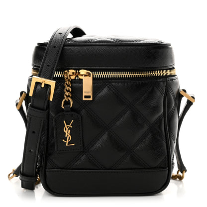 Saint Laurent Grain de Poudre Quilted 80's Vanity Bag Black 1 of 11