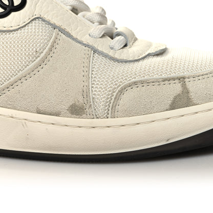 Chanel Suede Fabric Grained Calfskin Womens CC High Top Sneakers 37 White 9 of 11