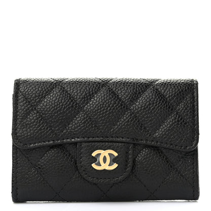 Chanel Caviar Quilted Flap Card Holder Wallet Black 1 of 8