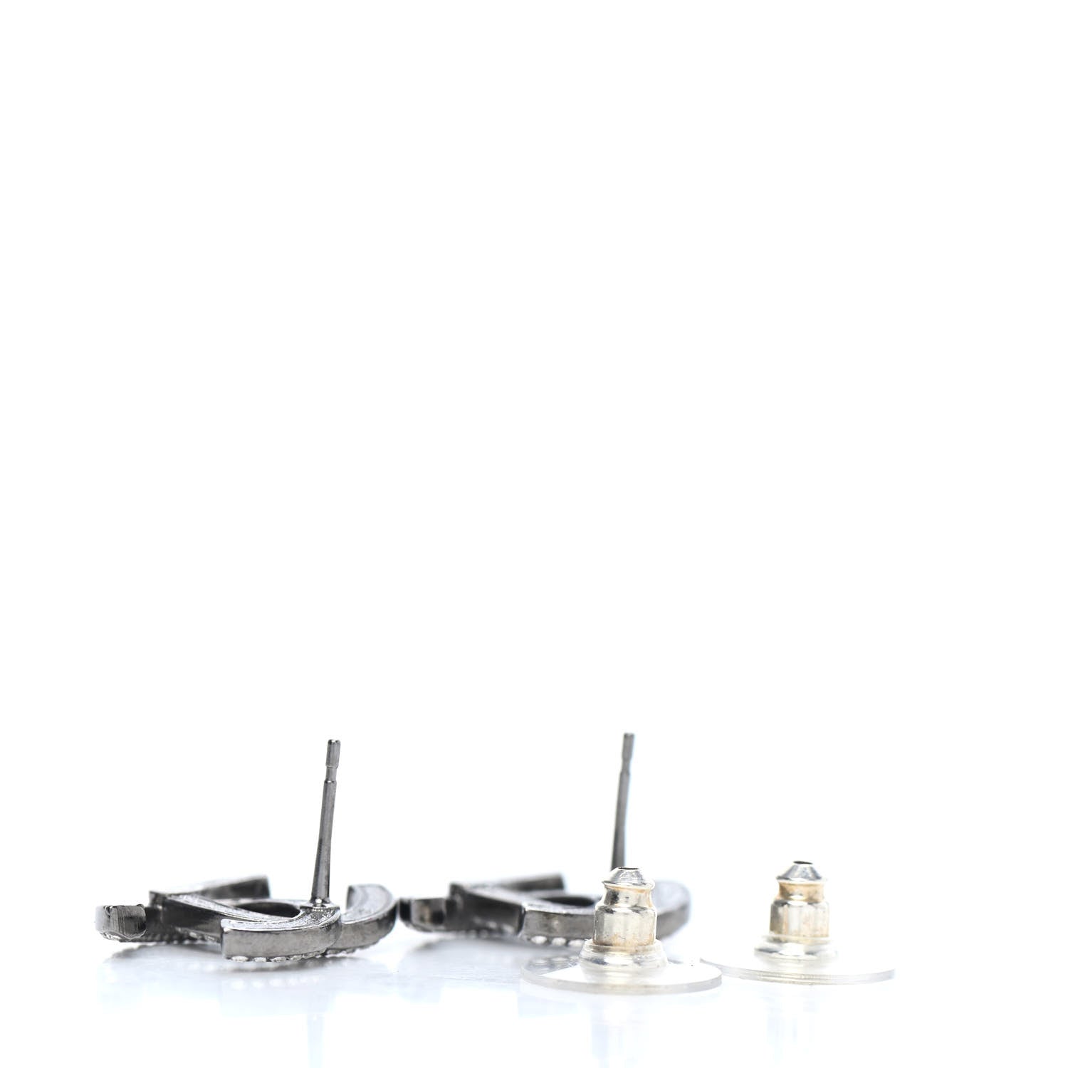 Chanel Ruthenium Crystal CC Earrings 3 of 4