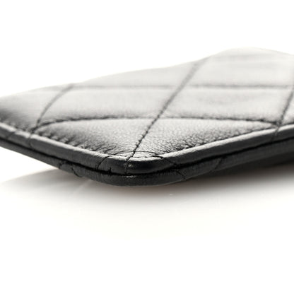 Chanel Lambskin Quilted Card Holder On Chain Black 9 of 10