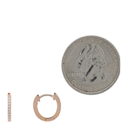 Roberto Coin 18K Rose Gold Diamond Classic Huggie Hoop Earrings 2 of 4