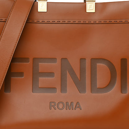 Fendi Vitello King Plexiglass Medium Fendi Sunshine Shopper Tote Cuoio 7 of 9