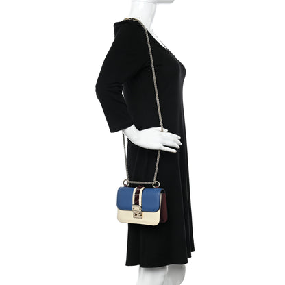 Valentino Garavani Vitello Mini Glam Lock Rockstud Flap Blue White Burgundy 2 of 9
