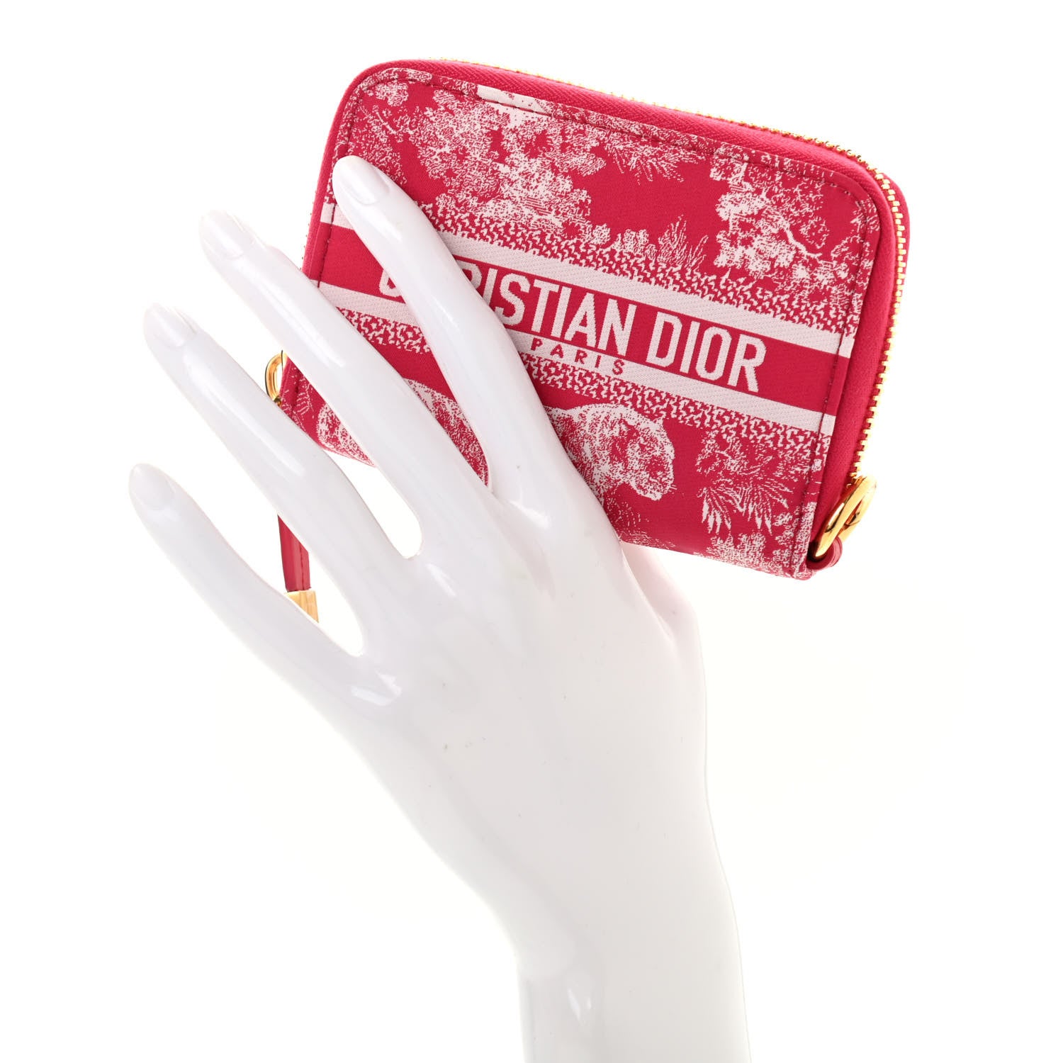 Christian Dior Technical Fabric Embroidered Toile De Jouy DiorTravel Detachable Card Holder Red 2 of 7