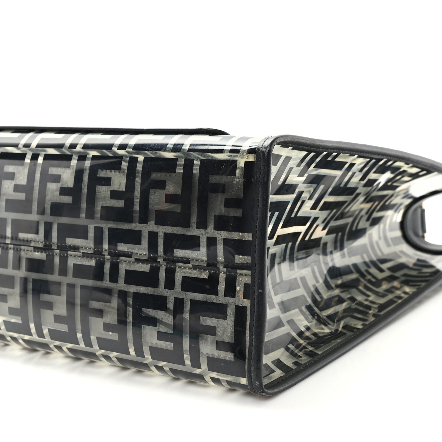 TPU FF Vitello Century Plexiglass Medium Runaway Shopper Tote Black