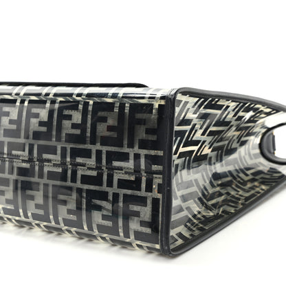 Fendi TPU FF Vitello Century Plexiglass Medium Runaway Shopper Tote Black 9 of 10
