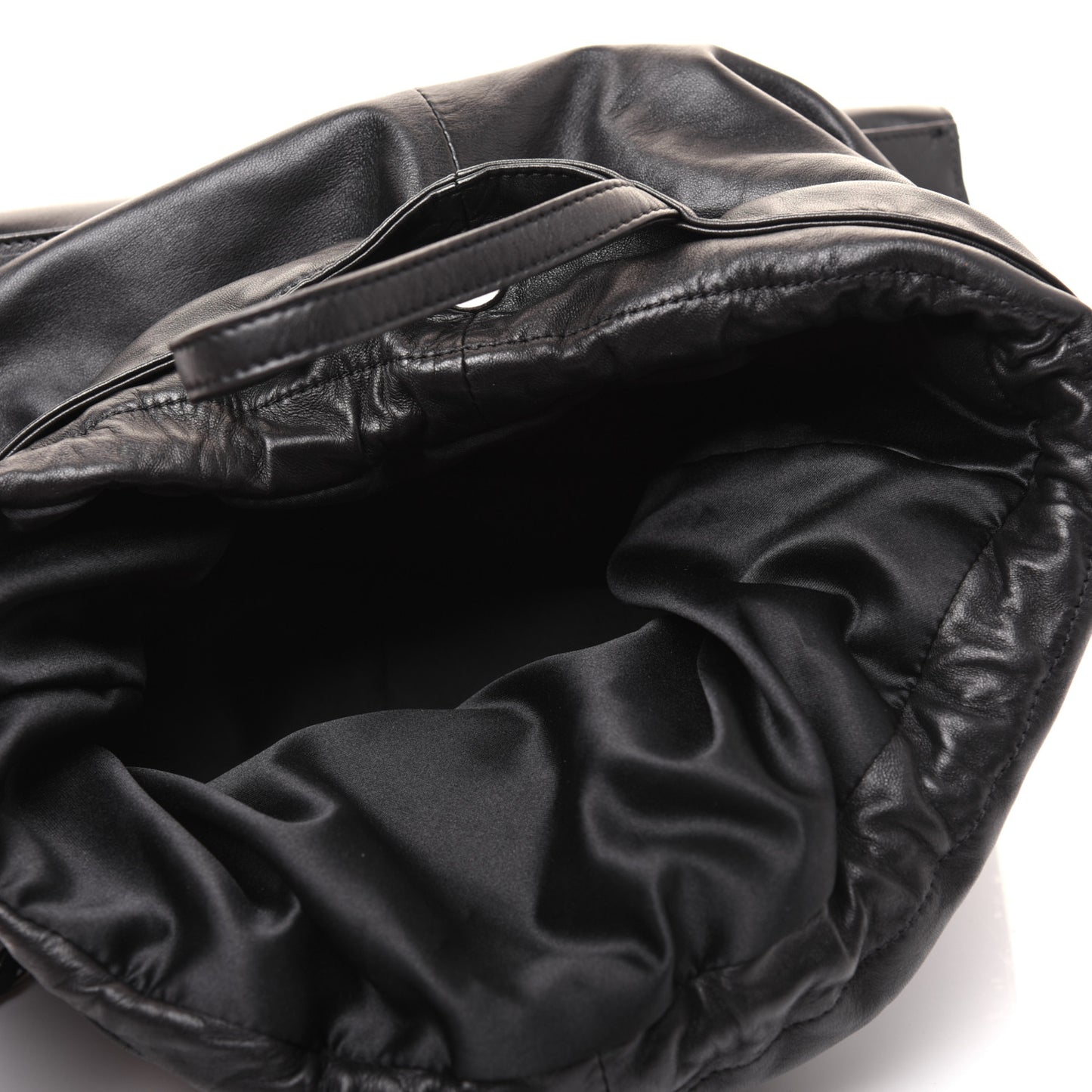 Lambskin Quilted Jumbo Grocery By Chanel Drawstring Shopping Bag Black