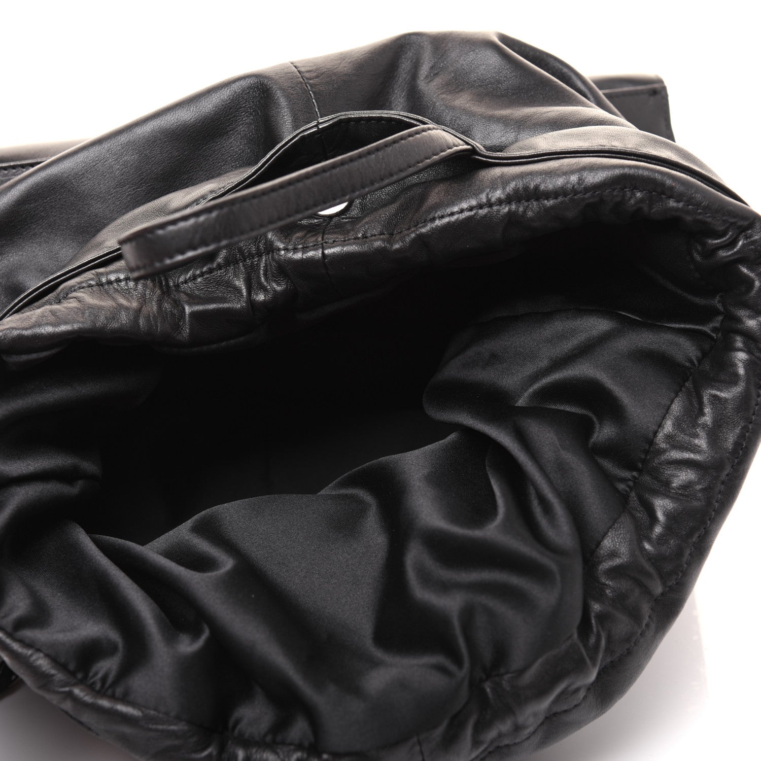 Chanel Lambskin Quilted Jumbo Grocery By Chanel Drawstring Shopping Bag Black 7 of 25