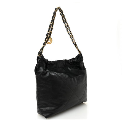 Chanel Shiny Caviar Quilted Monochrome Small Chanel 22  Black 3 of 10