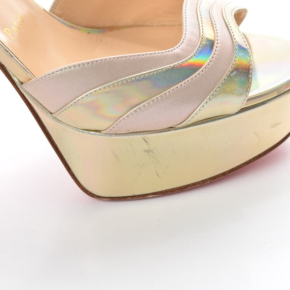 Christian Louboutin Specchio Nappa Laser Degratissimo 130 Platform Sandal 40.5 Platine Nude 15 of 17