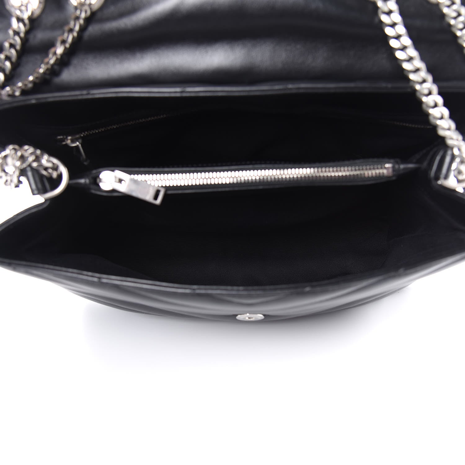 Saint Laurent Calfskin Y Quilted Monogram Medium Loulou Chain Satchel Black 5 of 11