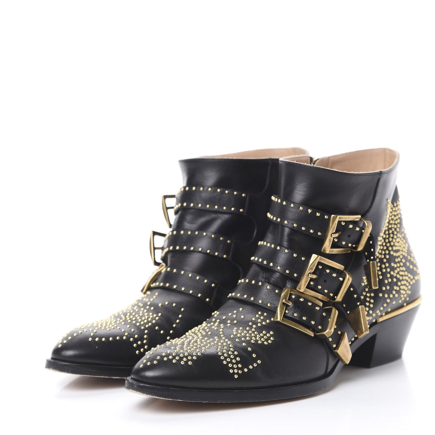 Nappa Sheepskin Studded Susanna Ankle Boots 39 Black