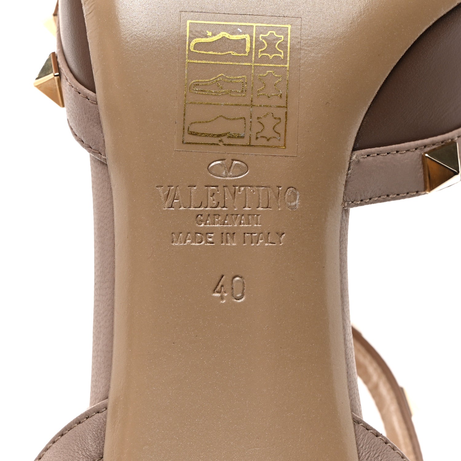 Valentino Garavani Calfskin Nappa Rockstud Ankle Strap 65mm Pumps 40 Brun Poudre 7 of 9