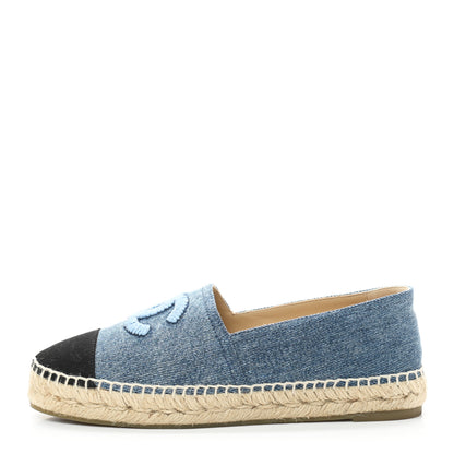 Chanel Denim CC Espadrilles 39 Blue Black 1 of 6