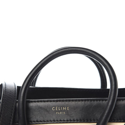Celine Satin Calfskin Suede Nano Tri-Color Luggage Seashell 11 of 13