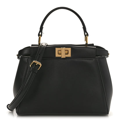 Fendi Nappa Mini Peekaboo Iconic Satchel Black 1 of 10