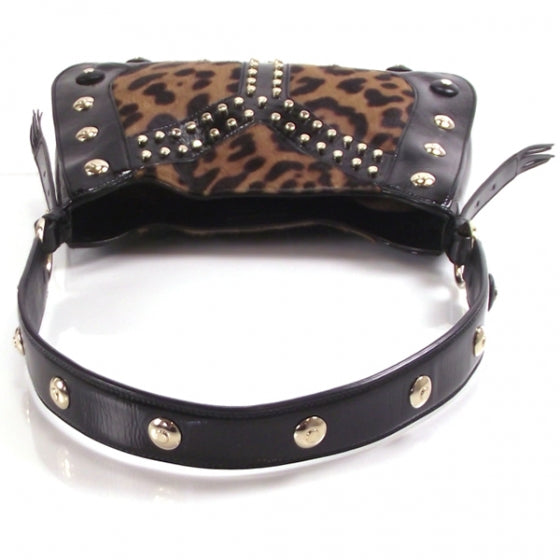 Patent Leopard Shoulder Bag