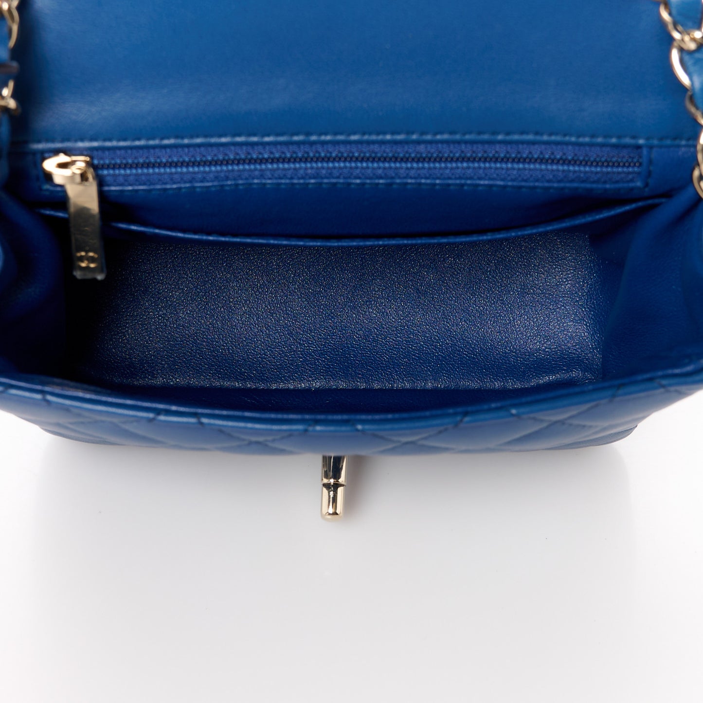 Lambskin Quilted Mini Square Flap Blue