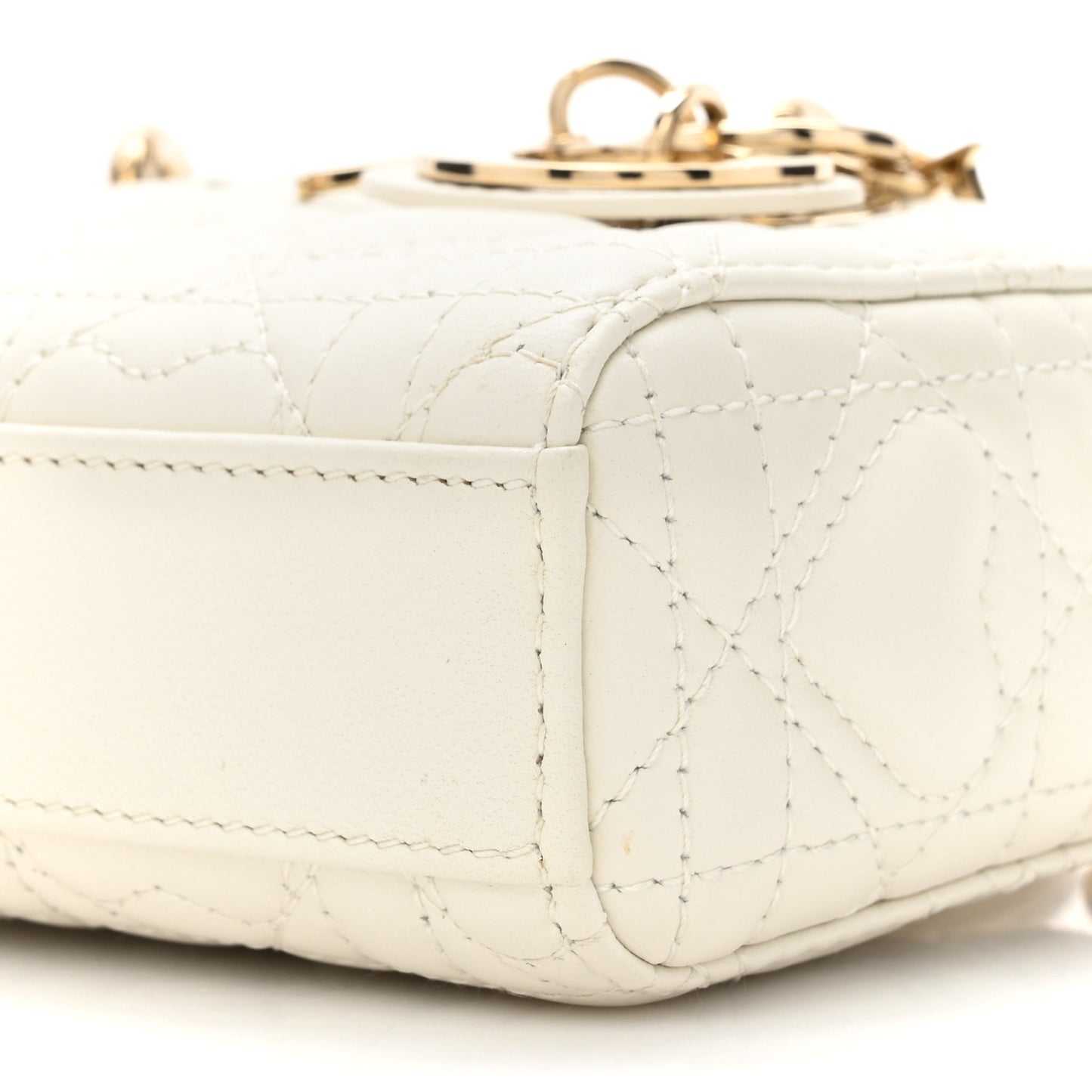 Lambskin Cannage Dioramour Micro Lady D-Joy Latte