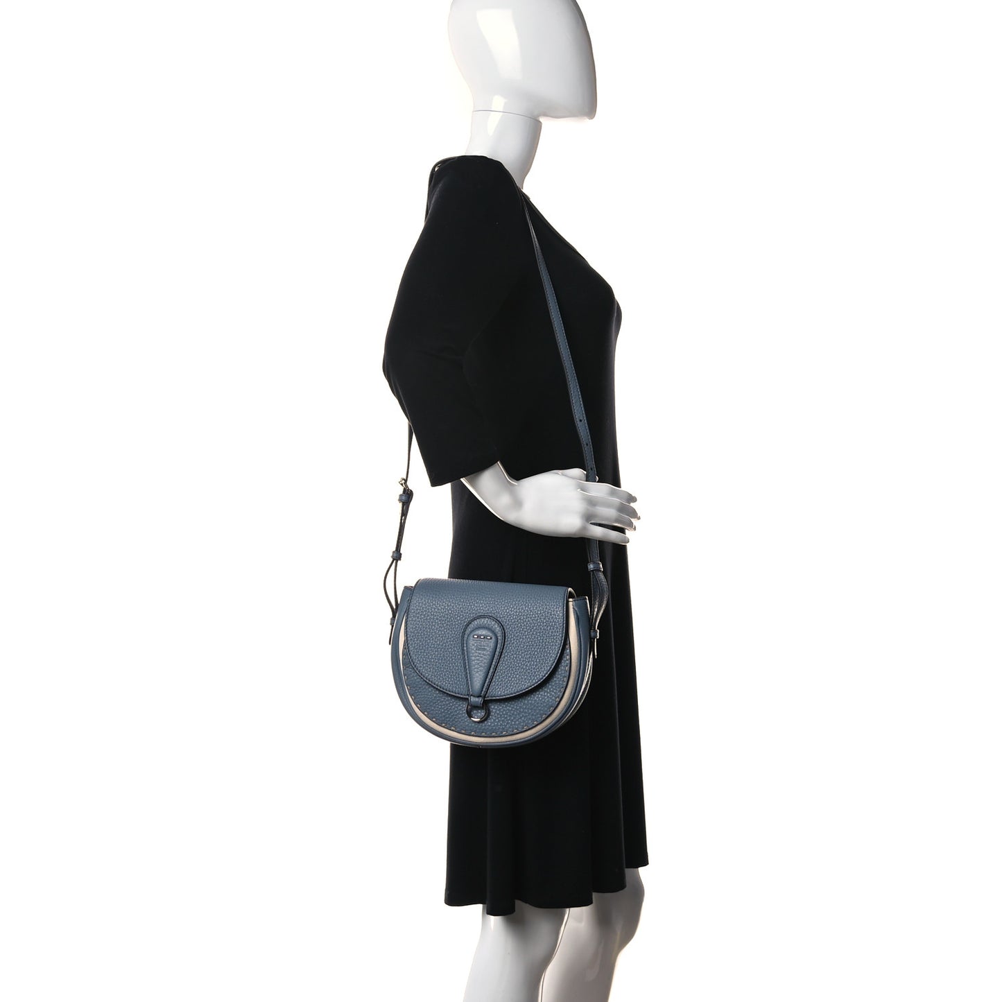 Cuoio Romano Selleria Seville Canvas Round Saddle Bag Nube Grezzo