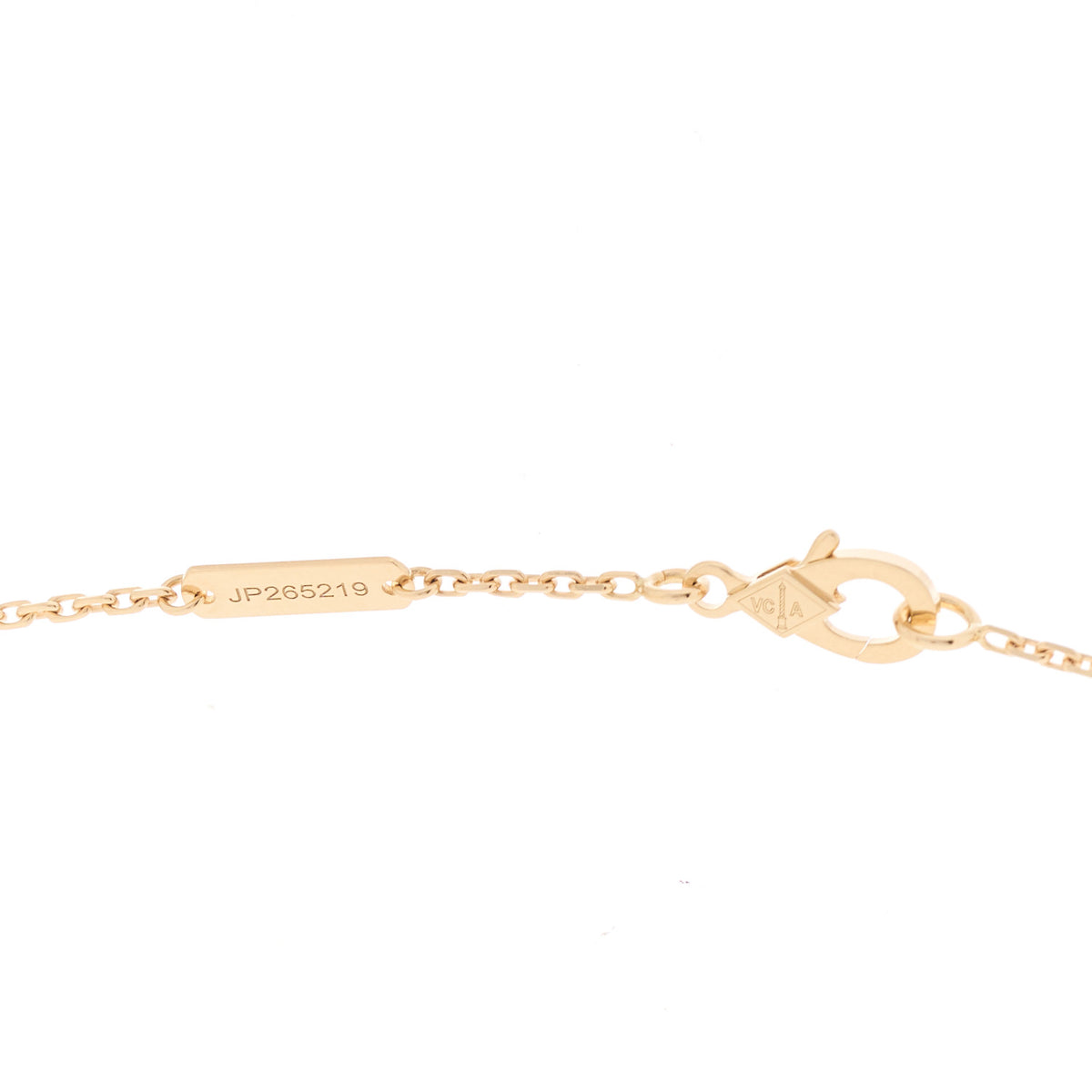 18K Yellow Gold Pink Enamel Vintage Alhambra Pendant Necklace
