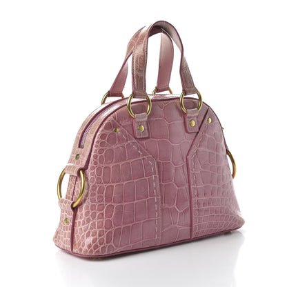 Saint Laurent Calfskin Crocodile Embossed Mini Muse Vieux Rose 3 of 9