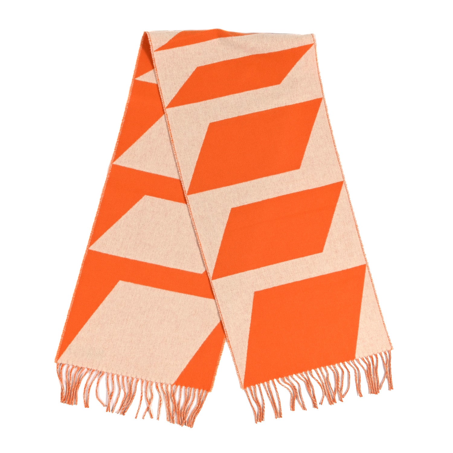 Hermes Cashmere Casaque Optique Muffler Orange 2 of 3