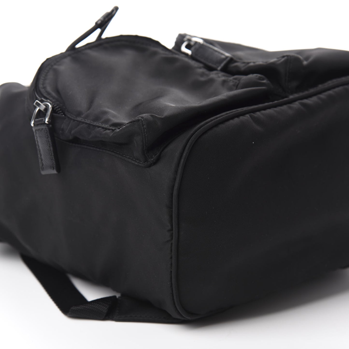 Tessuto Nylon Vela Small Double Buckle Backpack Black