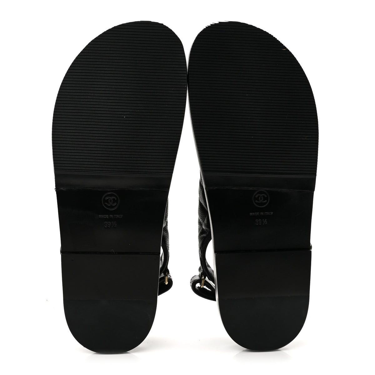 Grained Calfskin Velcro Dad Sandals 39.5 Black