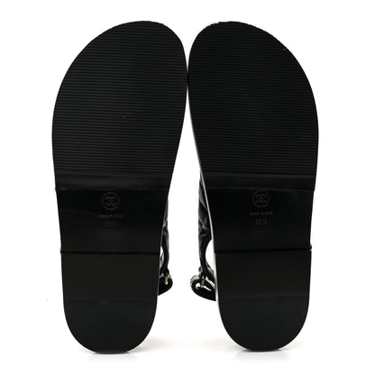 Chanel Grained Calfskin Velcro Dad Sandals 39.5 Black 6 of 11