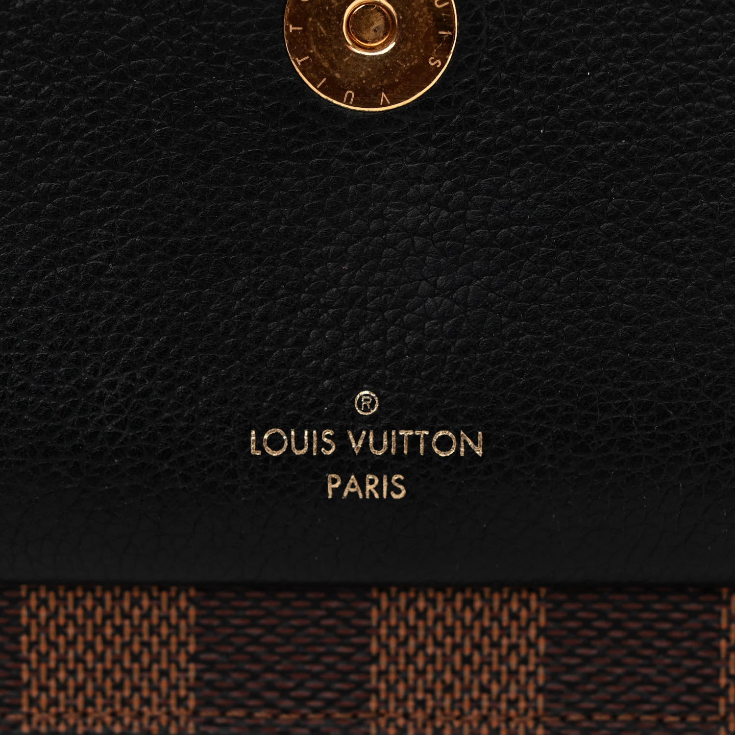 Louis Vuitton Damier Ebene Vavin Chain Wallet Black 6 of 10