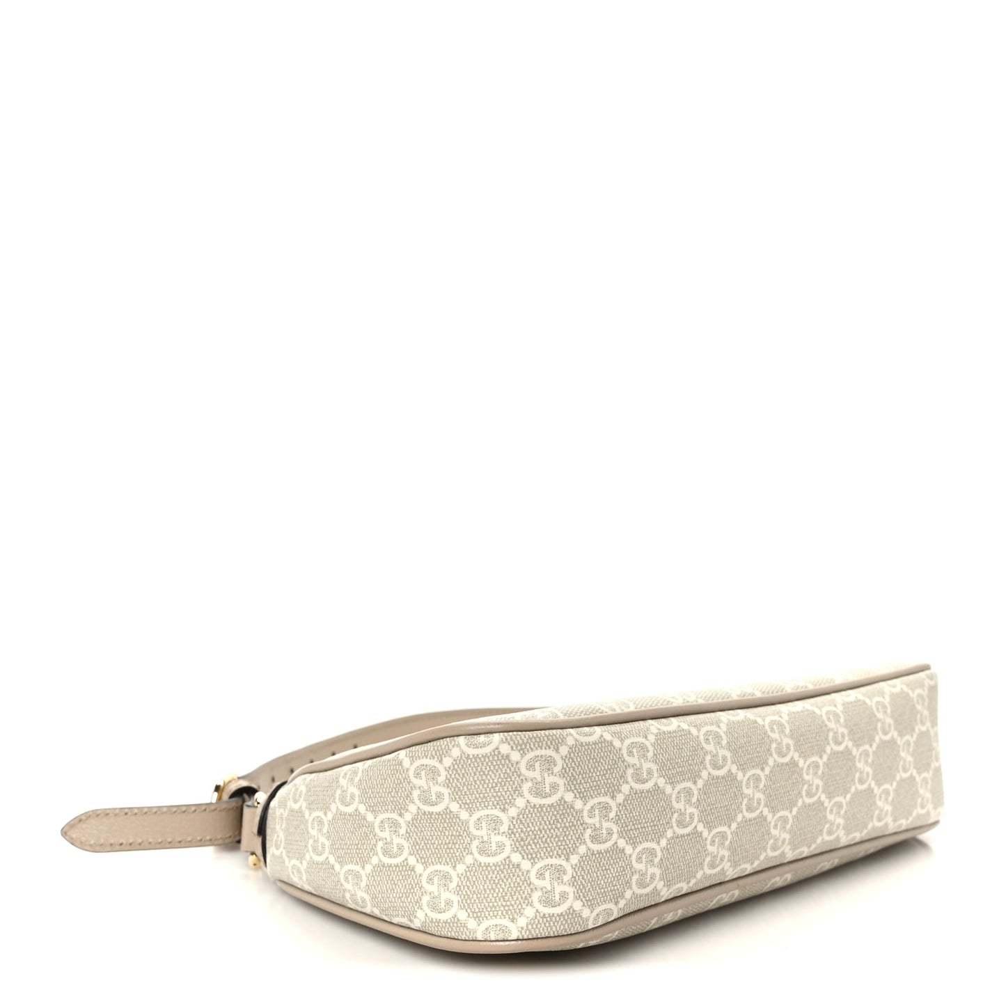GG Supreme Monogram Textured Dollar Calfskin Small Ophidia Hobo Beige Mystic White Oatmeal